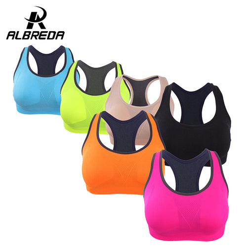 RODEX Women Sport Yoga Bra Shockproof Wirefree Crop Top | Gym Fitness Racerback Vest