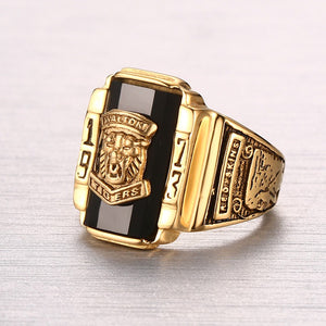 Lion Head Gold Ring for Men Judah King | Large Male Ring